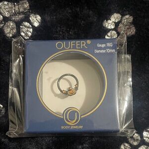OUFER Pumpkin Septum Ring Body Jewelry with Orange and Black Accents